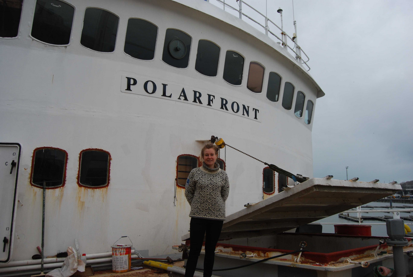 L’armatrice Sophie Galvagnon surveille le chantier au port de Boulogne jusqu’au printemps 2018.


