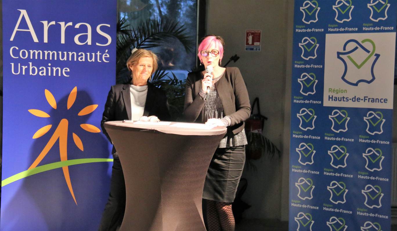 Evelyne Beaumont, présidente, (à gauche) et Sylvie Laqueste, directrice, ont présenté avec beaucoup de conviction les ambitions du centre culturel et scientifique Cité Nature à Arras.