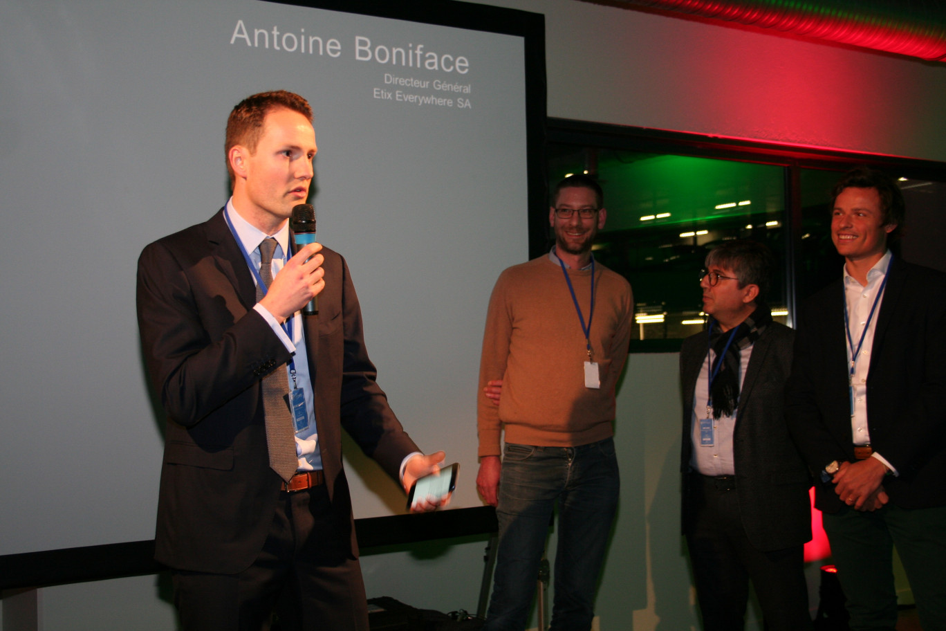 À gauche, Antoine Boniface, président d'Etix Everywhere, lors du lancement du data center Etix Lille #1 à la Plaine Images.