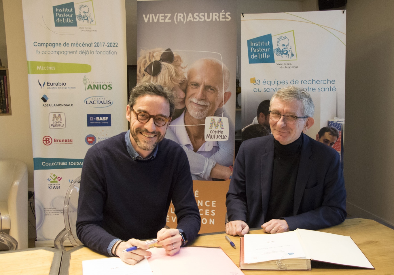 Convention de mécénat entre M comme Mutuelle et l’Institut Pasteur de Lille