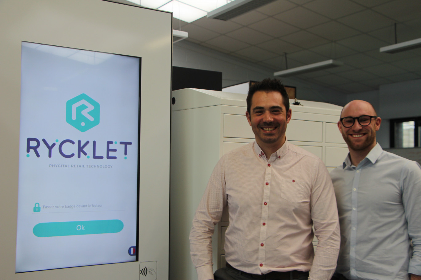 Pierrick Boulet et Mickaël Ryckebusch, associés dans la création de la start-up Rycklet, à Saint-Pol-sur-Mer, depuis janvier 2017.