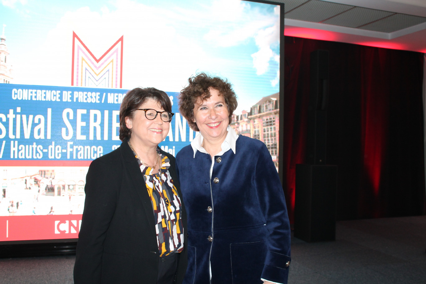 Martine Aubry, maire de Lille, et Laurence Herszberg, directrice générale du festival.