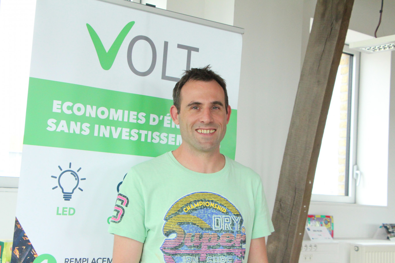 François Ducorney, jeune ingénieur originaire de la métropole lilloise, a choisi Dunkerque pour développer sa start-up Volt.