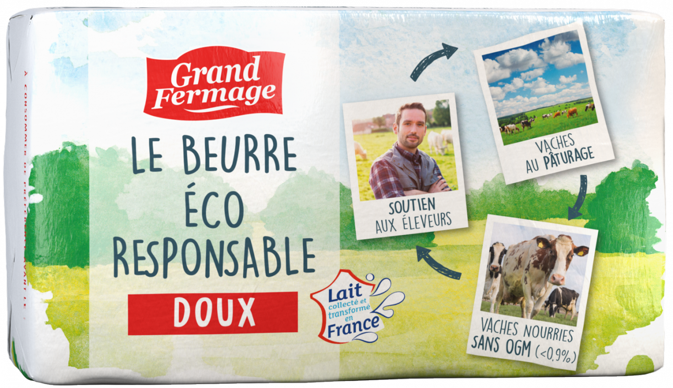 Le beurre Grand Fermage écoresponsable issu du lait Via Lacta.