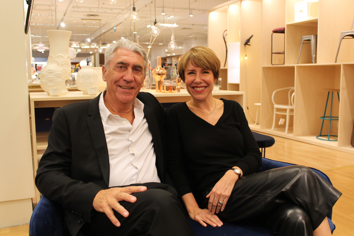 François-Xavier Dupont, directeur des magasins de la chaîne Printemps et du développement et Christine Nieto, directrice de Printemps Lille.