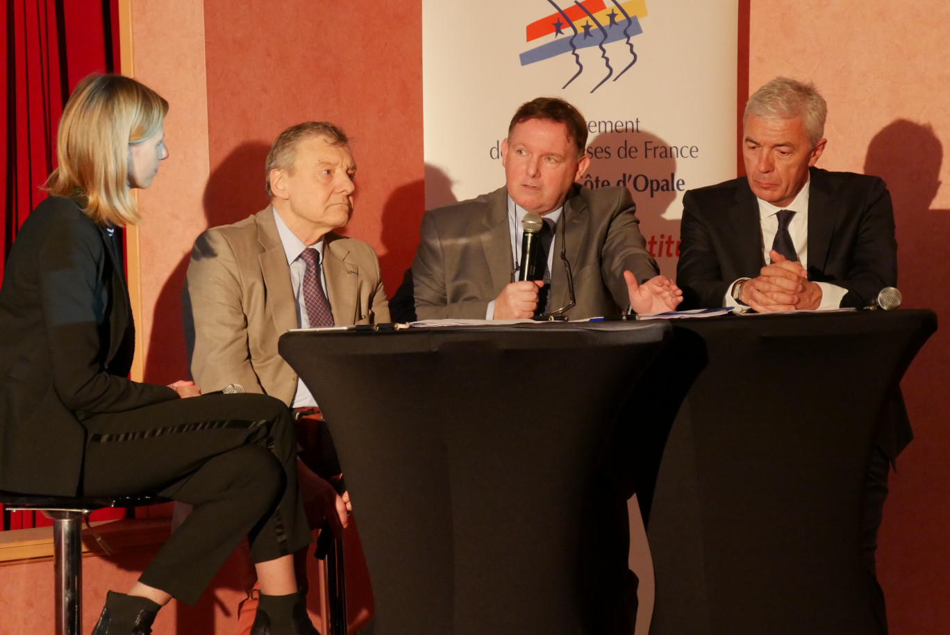 « Jean-François Didier, Vice-président du Medef Cote d’Opale, François Lavallée, Président de la CCI Littorale et son Vice-président Patrick Durand à Boulogne-sur-mer le 14 janvier dernier ». Crédit MR Aletheia Press