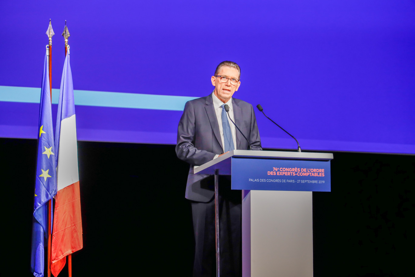 Charles-René Tandé lors du dernier congrès de l'Ordre des experts-comptables.