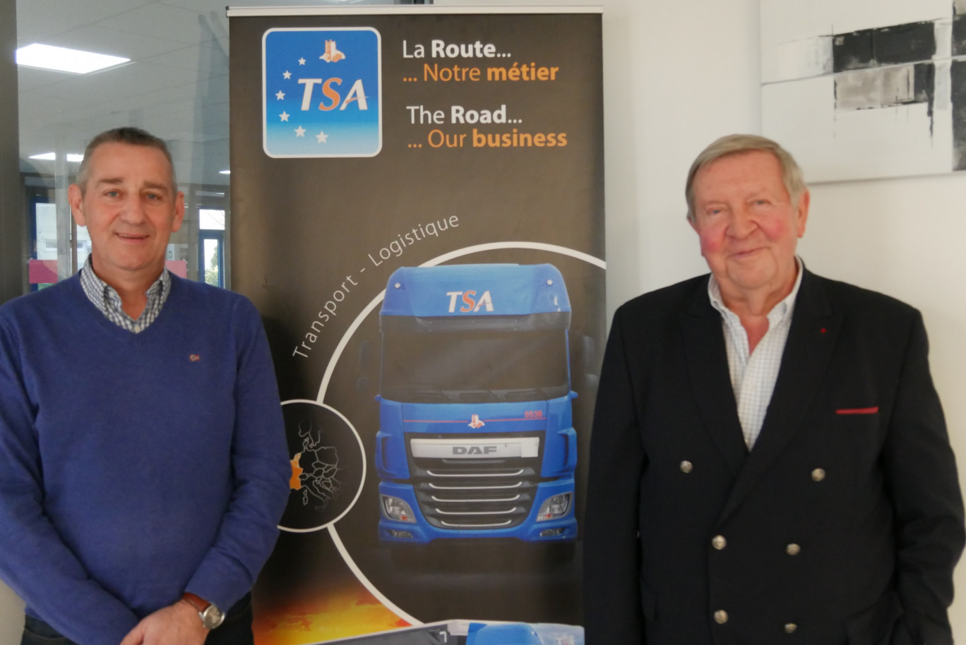 André Pecqueur, président de TSA et son directeur général Patrick Wecxteen (à gauche) à Saint-Martin-les-Tatingehm le 25 février dernier. © M.R. - Aletheia Press