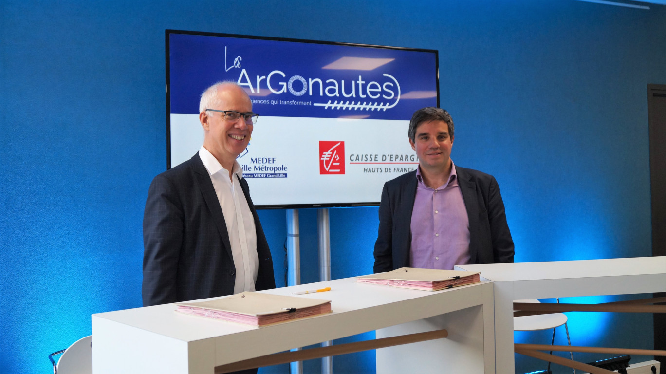 Thierry Lhoste, membre du directoire de la Caisse d'Epargne Hauts-de-France, et Yann Orpin,président du MEDEF Lille Métropole.