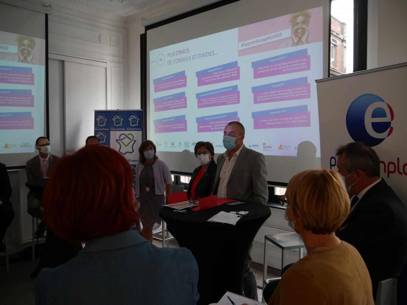 Une dizaine de partenaires étaient présents lors du lancement de la Semaine de l’apprentissage. © Aletheia Press/MR