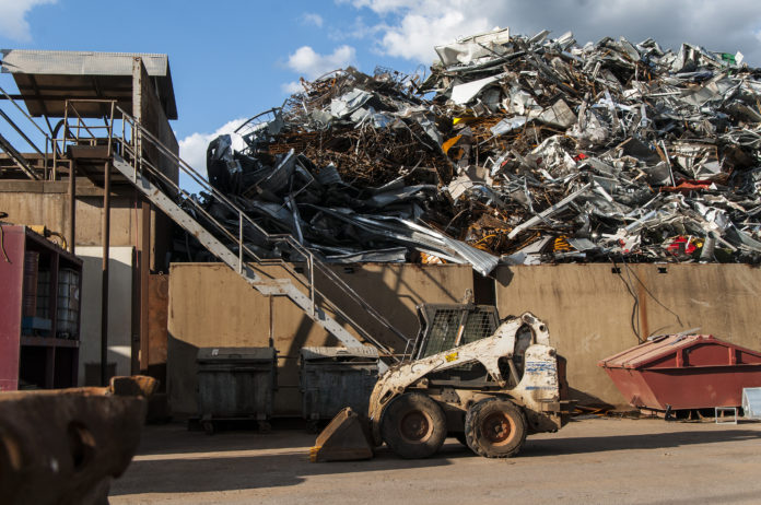 recycling yard for metal
